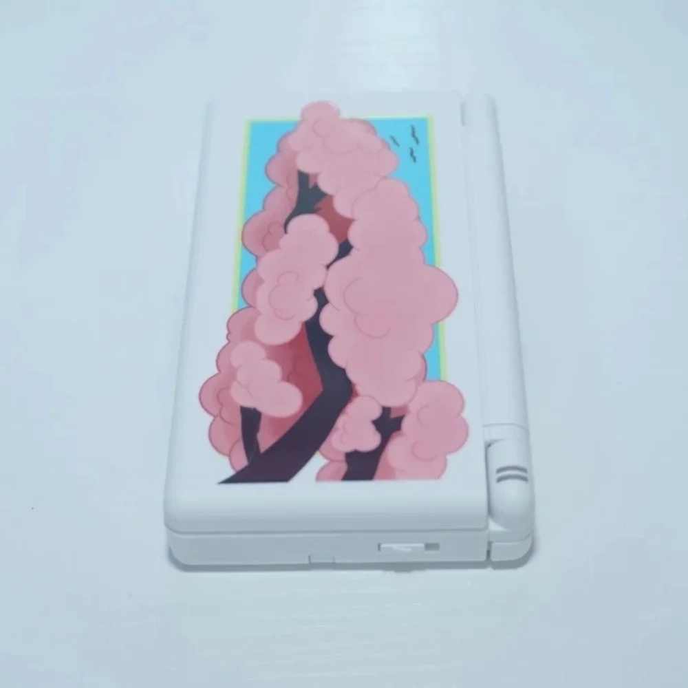Nintendo DS Lite White Cherry Blossom Handheld System with Charger & Stylus Pen
